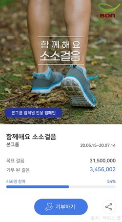 빅워크 앱 내 본그룹 ‘소소걸음’ 캠페인